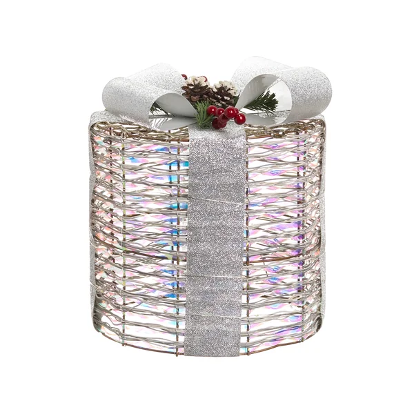Set van 3 kerstdecoraties LED JULSO Kerstcadeaus 20/25/30 cm Zilver