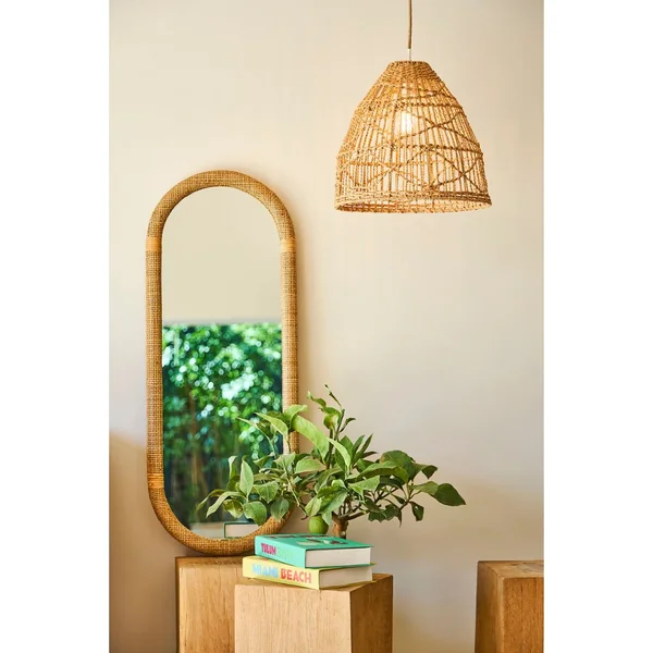 Suspension conique en corde de papier d38cm E27 - Calyp