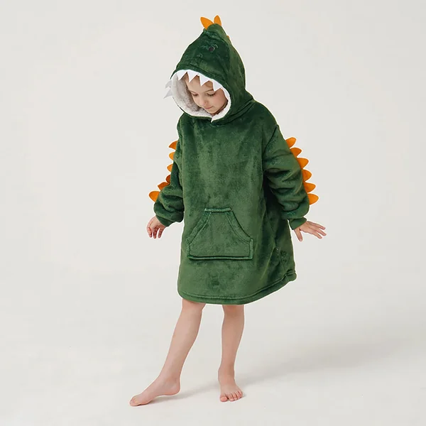 Sweat plaid dinosaure pour enfant en tissu vert 45x60cm