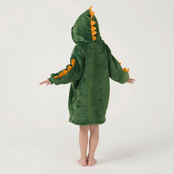 Sweat plaid dinosaure pour enfant en tissu vert 45x60cm