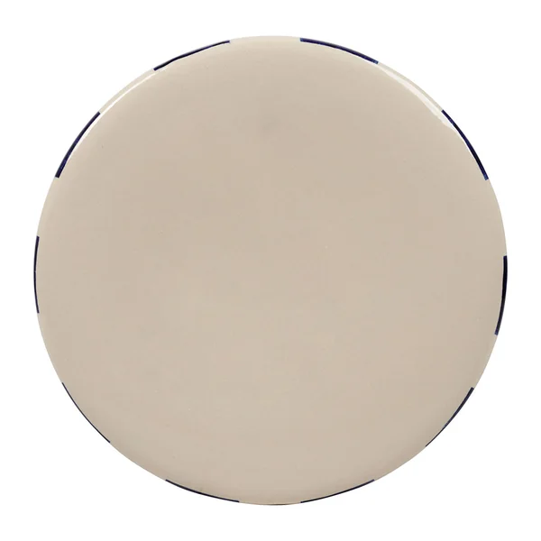 Table d'appoint ronde en grès rayé indigo et blanc d33cm - Artist
