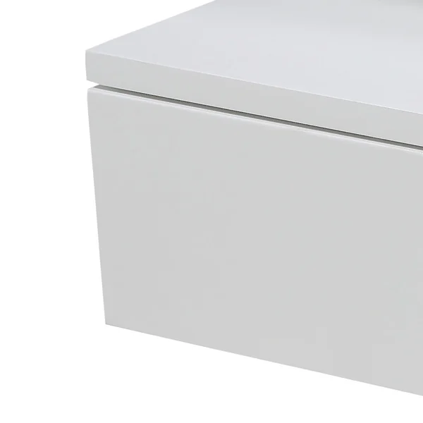 Table de chevet mural en bois blanc 1 tiroir 35x32cm - Ashlan