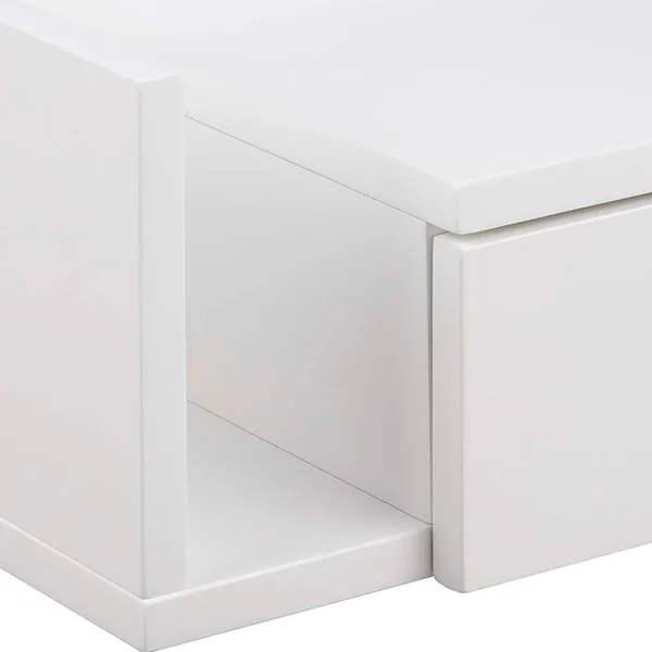 Table de chevet mural en bois blanc 1 tiroir 40x32cm - Ashlan