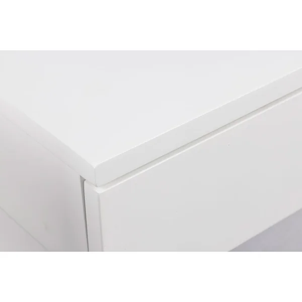 Table de chevet mural en bois blanc 1 tiroir 40x32cm - Ashlan