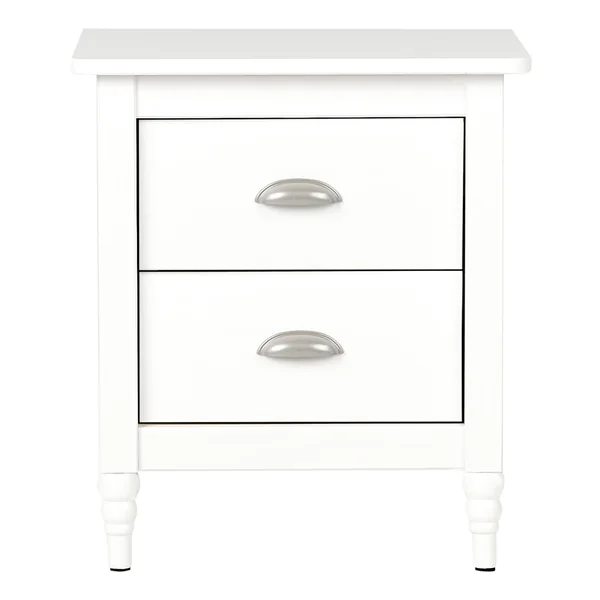 Table de nuit à 2 tiroirs SHILLINGTON Bois de pin Blanc