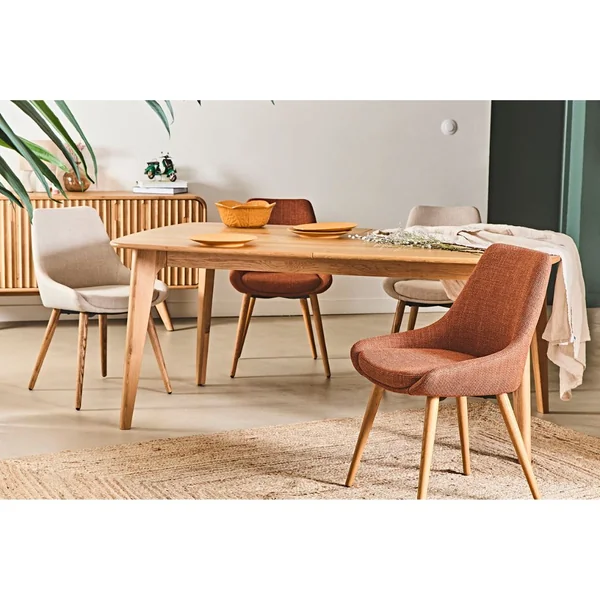 Table de repas avec allonge intégrée en chene naturel 180(+50)x100xh76cm - Sublime