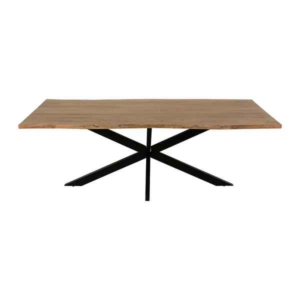 Table de repas en acacia et pieds en fer noir 220x100cm - Brooklyn