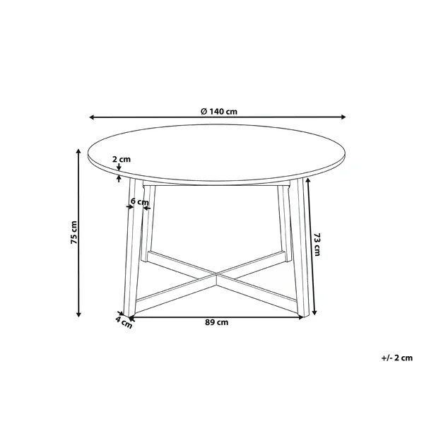 Table de repas WAIPORI Chêne clair 140 cm 140 cm