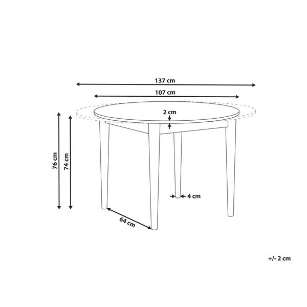 Table de salle à manger extensible ECHO Chêne foncé 107/137 cm 107 cm