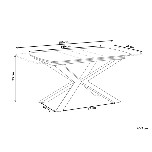 Table de salle à manger extensible GAIRDNER Marron 140/180 cm 90 cm
