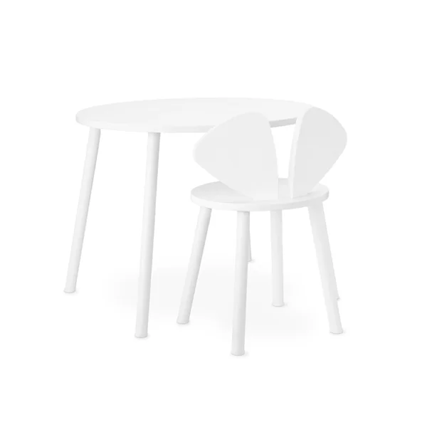 Table enfant Chaise et table enfant MOUSE SCHOOL SET 6 à 10 ans Blanc NOFRED