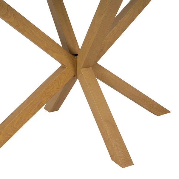Table à manger en verre trempé et métal naturel 160x90cm - Adela