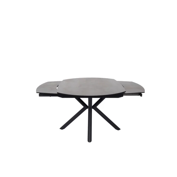 Table à manger extensible en céramique bronze et métal noir 130(+30)x100cm - Seville