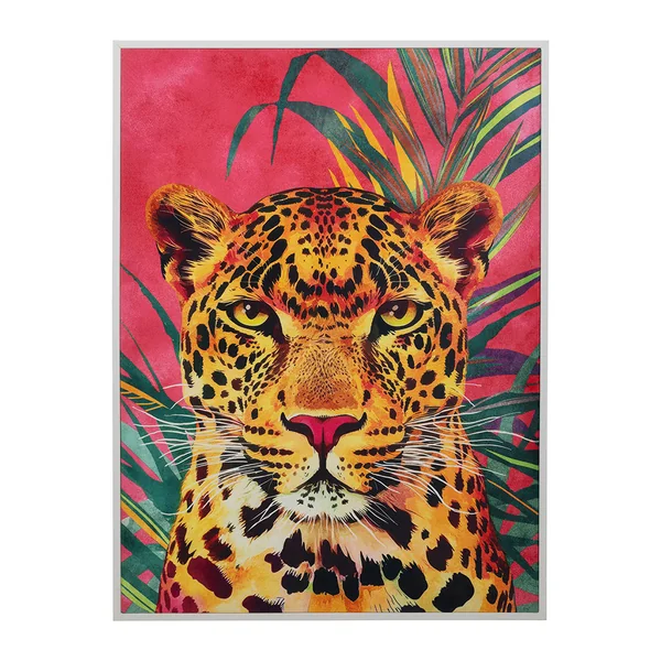 Tableau encadré léopard multicolore 52x72cm