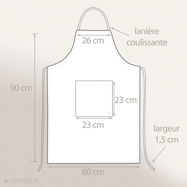 Tablier de cuisine 60x90 cm 100% coton collection FORMENTERA bleu