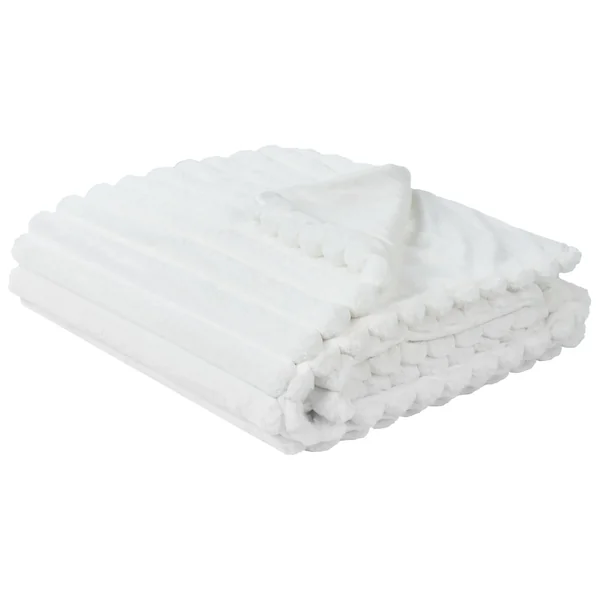 Tagesdecke RAKYA Webpelz 150 x 200 cm Weiß