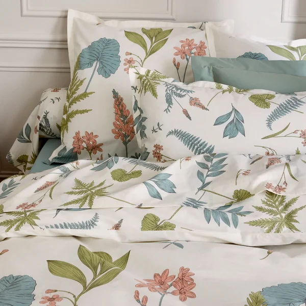 Taie de traversin 200x43 cm percale 100 % coton FÉÉRIE Blanc sauge