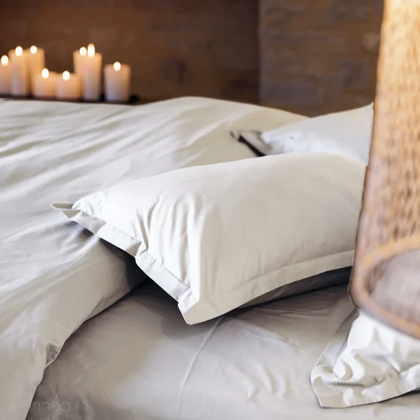 Taie de traversin 43x190 cm percale de coton MANOIR ivoire Ivoire