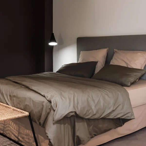 Taie de traversin PALACE pur coton lavé 195x43 cm uni marron tabac
