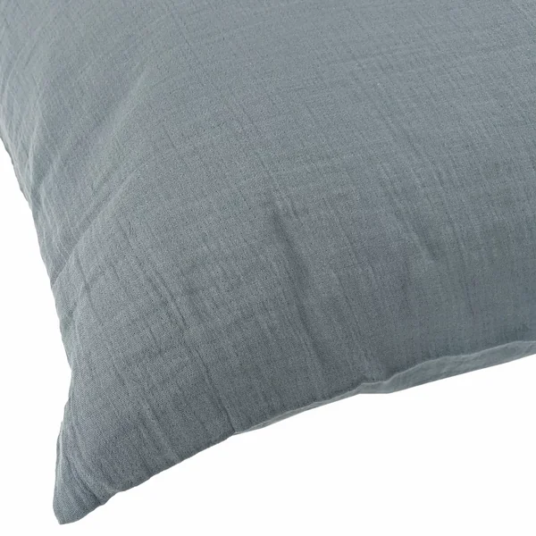 Taie d'oreiller 50x70 cm double gaze de coton CASSIS Bleu glacier