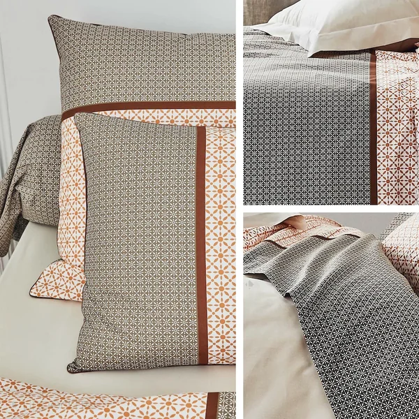 Taie d'oreiller 50x70 cm percale coton longues fibres GABIN marron