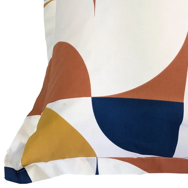 Taie d'oreiller 65x65 cm percale de coton MODULO bleu cobalt