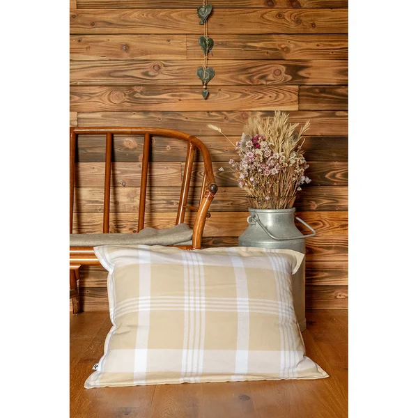 Taie d'oreiller en flanelle de coton beige 50x70cm - Hector