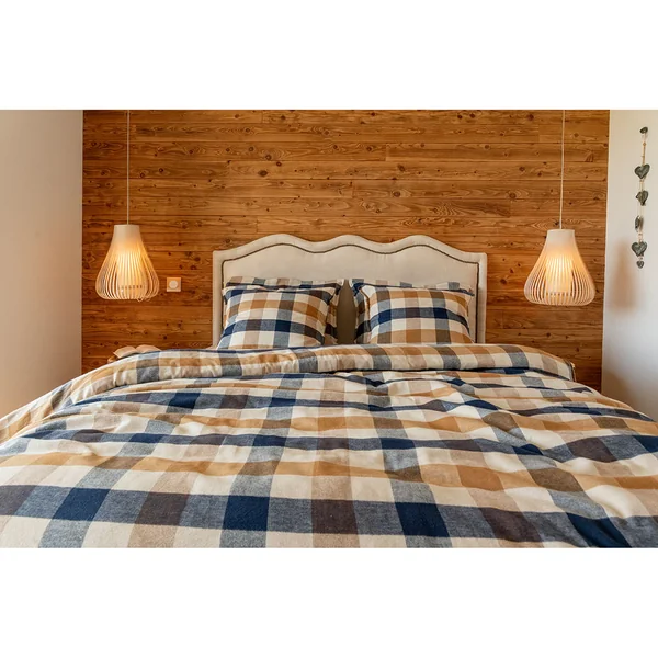 Taie d'oreiller en flanelle de coton à carreaux 63x63cm - Basile