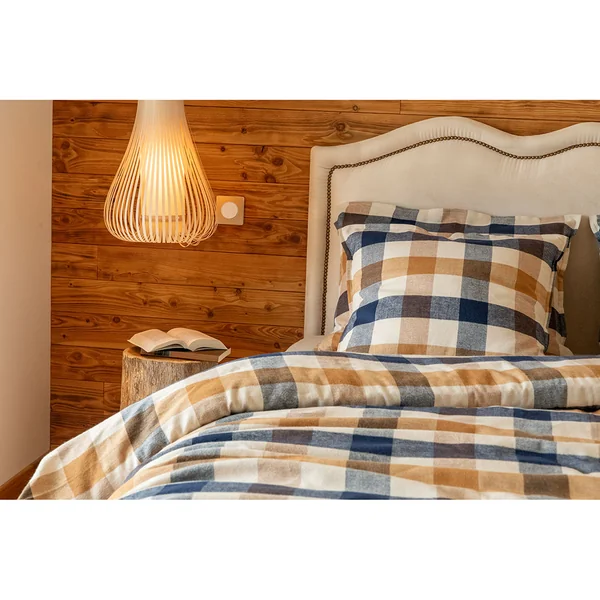 Taie d'oreiller en flanelle de coton à carreaux 63x63cm - Basile