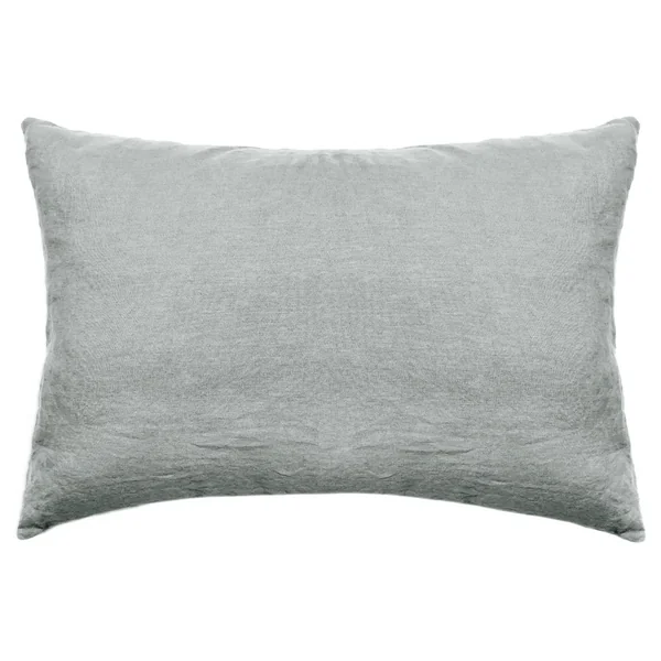Taie d'oreiller PALACE pur coton lavé 50x70 cm uni vert lichen