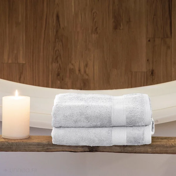 Tapis de bain 100% coton 1000g/m2 collection NAÏA 80x60 cm Blanc