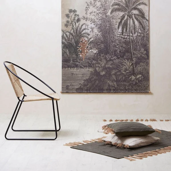 Tapis en coton et jute kaki 140x70cm - Kolore