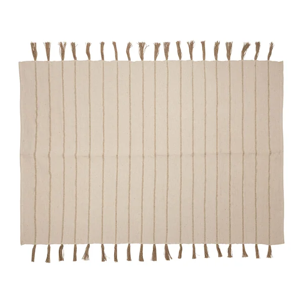 Tapis à franges en coton et jute écru 200x140cm - Kolore
