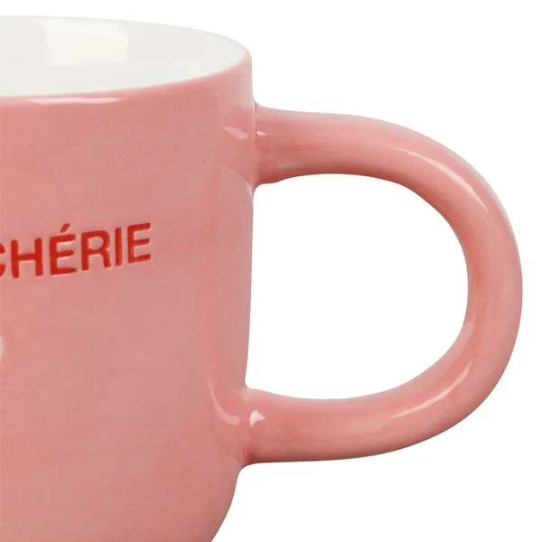 Tasse à café en céramique rose et rouge 18cl - Douce amour