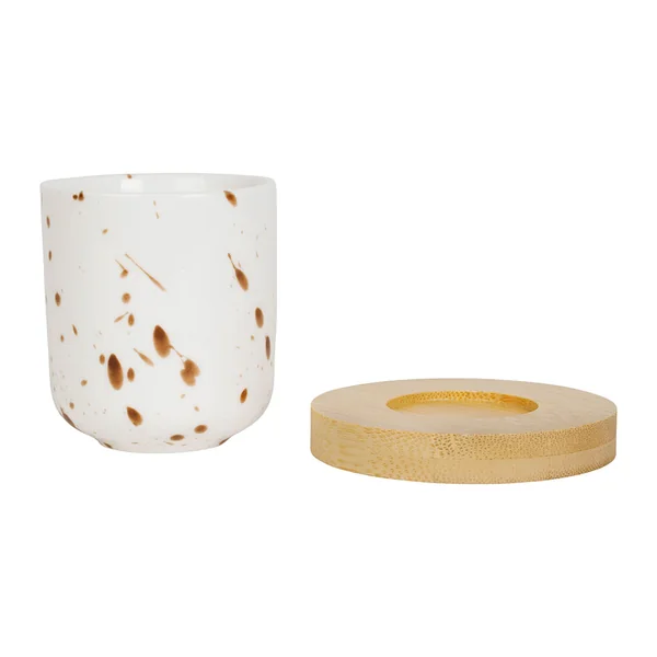 Tasses et sous-tasses x4 en porcelaine et bambou 10cl - Epura