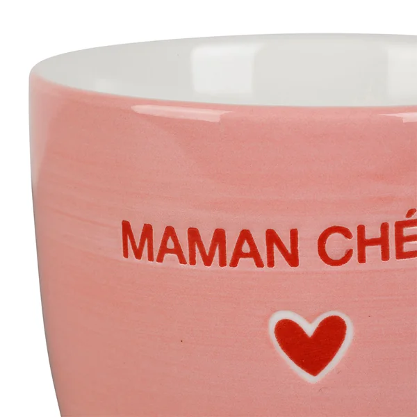 Tasses à café x4 en céramique rose et rouge 15cl - Douce amour
