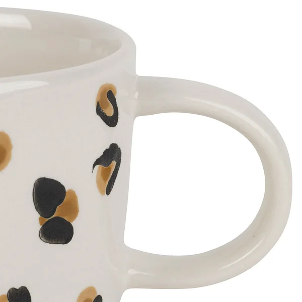 Tasses à thé x2 en grès léopard brun et noir 30cl - Mini fauve
