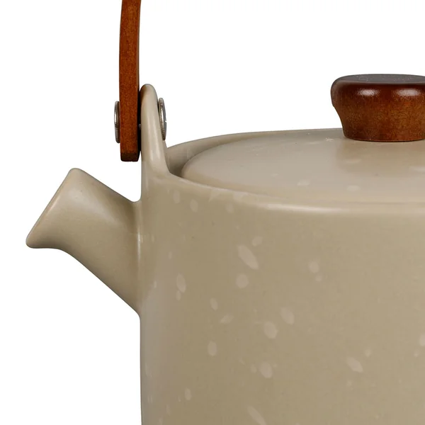 Théière solitaire en grès grège mat moucheté avec filtre 40cl - Klosen