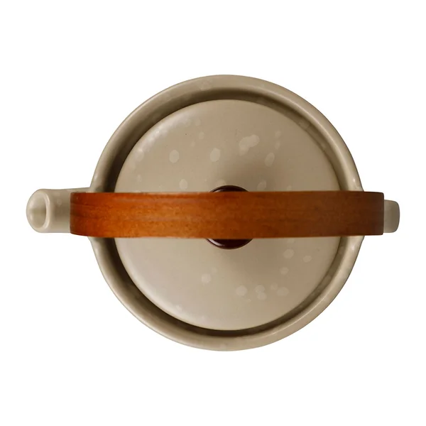 Théière solitaire en grès grège mat moucheté avec filtre 40cl - Klosen