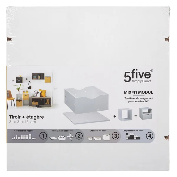 TIROIR ET ETAGERE MIX BLANC