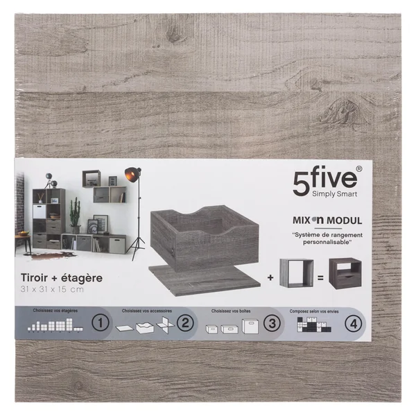 TIROIR ET ETAGERE MIX GRIS