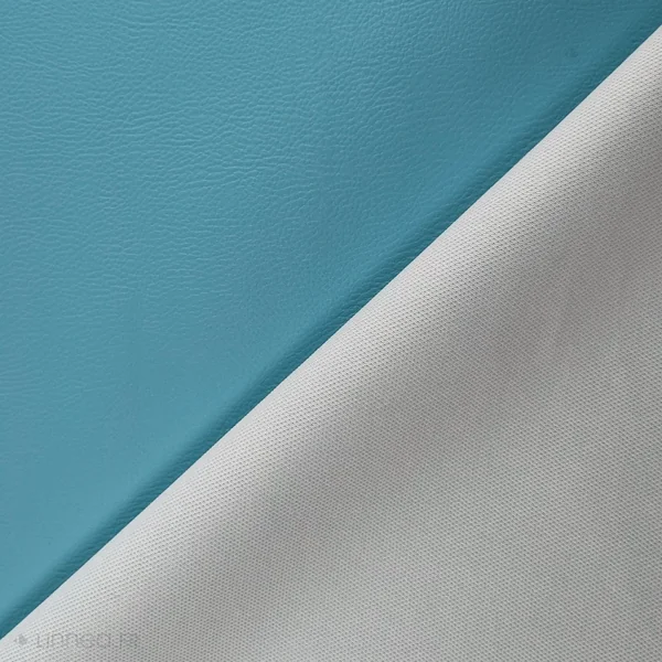 Tissu d'ameublement simili cuir uni KARIA laize 140 cm bleu Turquoise