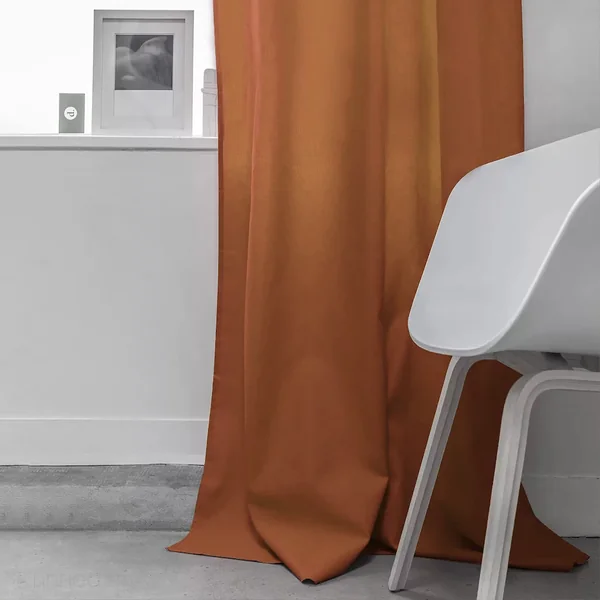 Tissu d'ameublement uni coton + teflon laize 280 cm DIABOLO marron tabac