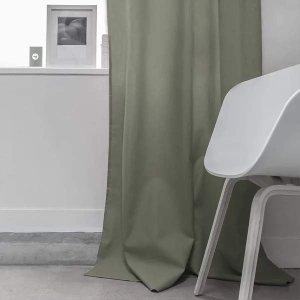 Tissu d'ameublement uni coton + teflon laize 280 cm DIABOLO vert militaire