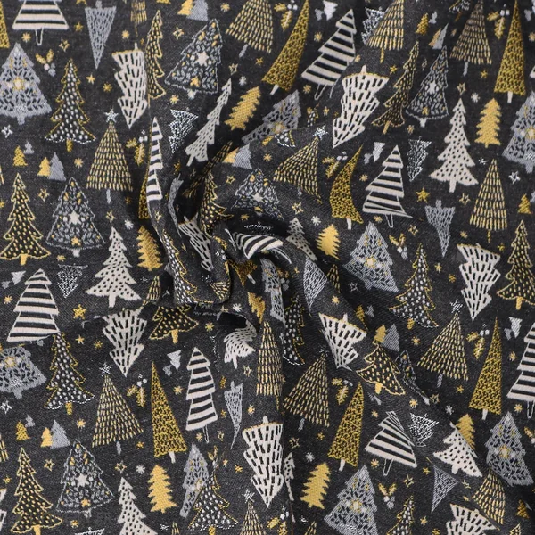 Tissu mixte tissé teint motif festif esprit noël CELEBRATION gris Graphite