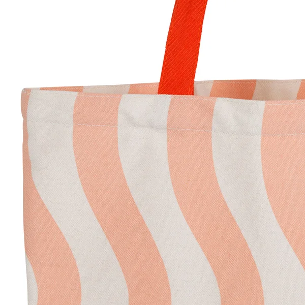 Tote bag en coton corail et rouge - Plouf&Sun