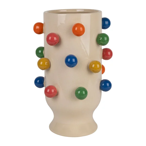 Vase boules en porcelaine multicolore h31cm