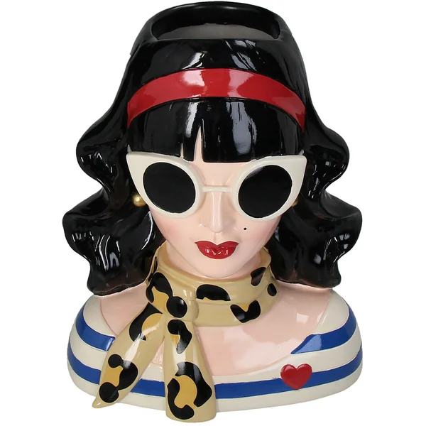 Vase femme brune multicolore h28cm
