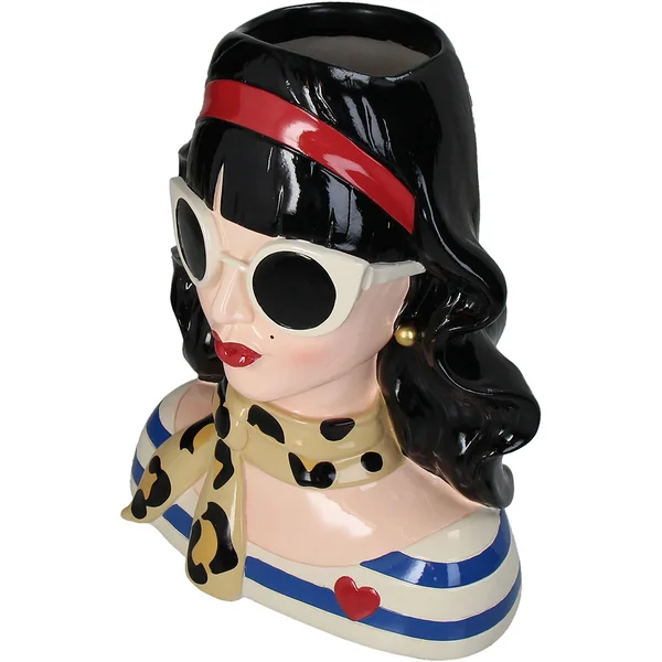 Vase femme brune multicolore h28cm