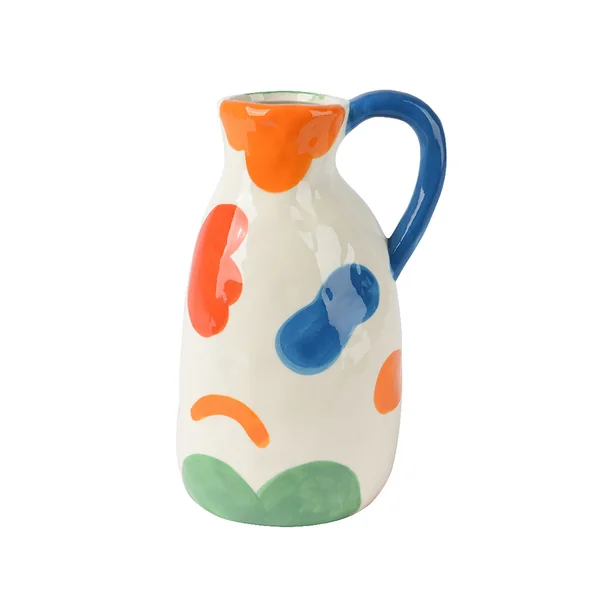 Vase pichet en dolomite multicolore h24cm
